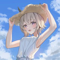 This is a pixiv picture whose title is 白ワンピチャン.