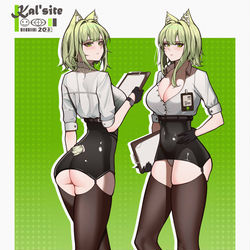 This is a pixiv picture whose title is 凯尔希 OL服.