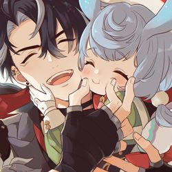 This is a pixiv picture whose title is 【原神】リオ＋シグ③.