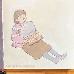 This is a pixiv picture whose title is 寝ちゃった.