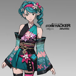This is a pixiv picture whose title is STORM HACKER - Akari.