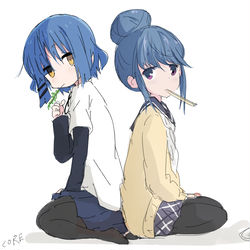 This is a pixiv picture whose title is カレーめん女子と草食研究家女子.