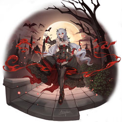 This is a pixiv picture whose title is 月下誓約~.