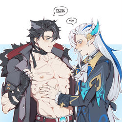 This is a pixiv picture whose title is Nice Abs.