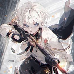 This is a pixiv picture whose title is 銃火の交響曲.