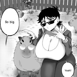 This is a pixiv picture whose title is Capybara 🗿.