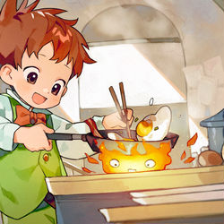 This is a pixiv picture whose title is Cooking in Howls Moving Castle!.
