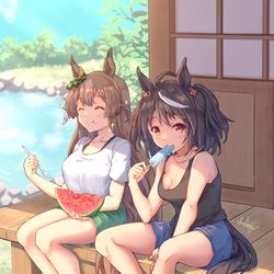This is a pixiv picture whose title is [ウマ娘] 残暑キタサト.