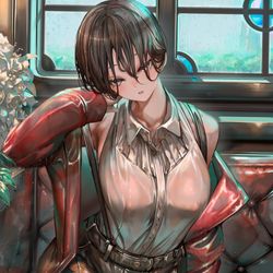 This is a pixiv picture whose title is ” 13時48分　外れた天気予報　近所のカフェ”.