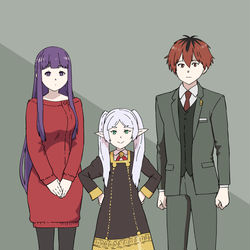 This is a pixiv picture whose title is 葬送×FAMILY.