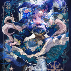 This is a pixiv picture whose title is バタフライピーティーの魔女コーデ(全身版).