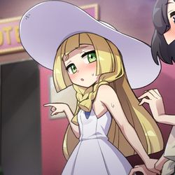 This is a pixiv picture whose title is ハウオリシティを案内してくれるリーリエ.