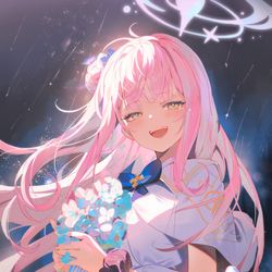This is a pixiv picture whose title is 粉色的雨.