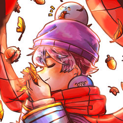 This is a pixiv picture whose title is 秋の訪れを感じるらっだぁ.