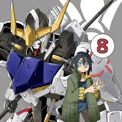 This is a pixiv picture whose title is 鉄血のオルフェンズ8周年.
