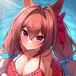 This is a pixiv picture whose title is 水着ダイワスカーレット.