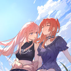 This is a pixiv picture whose title is 波喜多再次贴贴.