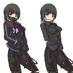This is a pixiv picture whose title is 病み系ちゃん　偽装拘束.