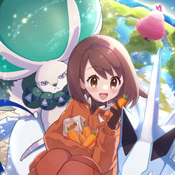 This is a pixiv picture whose title is 【冠の雪原3周年】ブリザポスに乗せてもらうユウリちゃん.