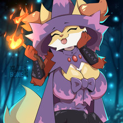 This is a pixiv picture whose title is Maisy the Mismagius x Delphox Fu.