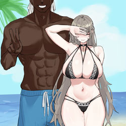 This is a pixiv picture whose title is 해변가 클로에.