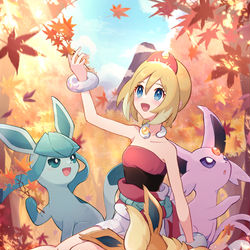 This is a pixiv picture whose title is 【LEGENDS】秋を楽しむカイちゃんとブイズ.