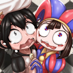 This is a pixiv picture whose title is Pomni and Peppina.