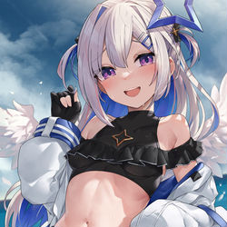 This is a pixiv picture whose title is 「ど、どうかな...？僕の水着」.