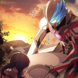 This is a pixiv picture whose title is 朝と夜の間に.