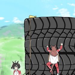 This is a pixiv picture whose title is よじよじブルボン.