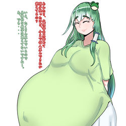 This is a pixiv picture whose title is skeb　早苗さんたくし上げ.