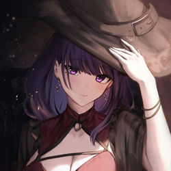 This is a pixiv picture whose title is 魔女コス雷電将軍.