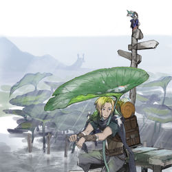This is a pixiv picture whose title is 雨宿り.