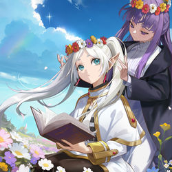 This is a pixiv picture whose title is 花輪.