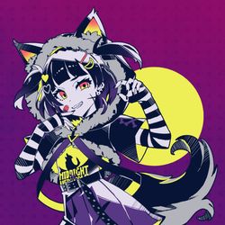 This is a pixiv picture whose title is 🐺💜.