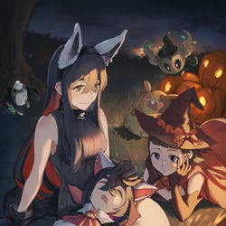 This is a pixiv picture whose title is Halloweenキタカミの里.
