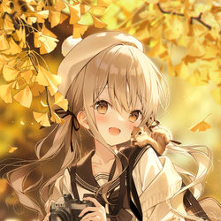This is a pixiv picture whose title is 💛🤎.
