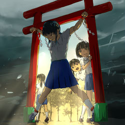 This is a pixiv picture whose title is 夏への扉.