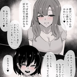 This is a pixiv picture whose title is 逆NTRモンスター　彼女の姉／彼女の妹.