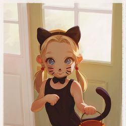 This is a pixiv picture whose title is Black Kitty Charlotte.
