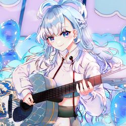 This is a pixiv picture whose title is kobo☔️🎸💙.