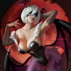 This is a pixiv picture whose title is 2b in Morrigan costume.