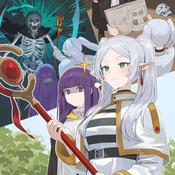 This is a pixiv picture whose title is 究極の魔法を見つけたフリーレン.