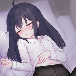 This is a pixiv picture whose title is 社畜ちゃん活動限界！.