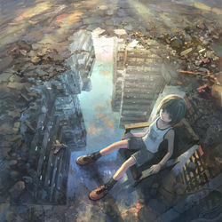 This is a pixiv picture whose title is 潜性都市.
