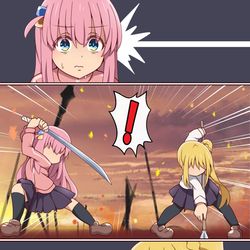 This is a pixiv picture whose title is 刹那の見切り.