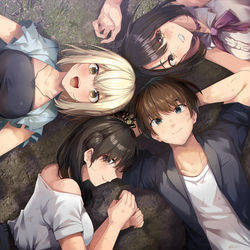 This is a pixiv picture whose title is 「ユメで僕らは恋にオチる」.