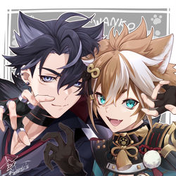 This is a pixiv picture whose title is リオセスリとゴロー.