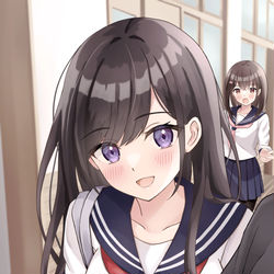 This is a pixiv picture whose title is 「1時間目自習だって…」.
