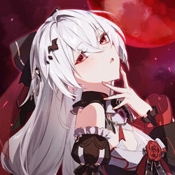 This is a pixiv picture whose title is 月下.